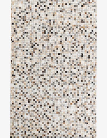 5' 1 x 8' 1 Cowhide Leather Rug