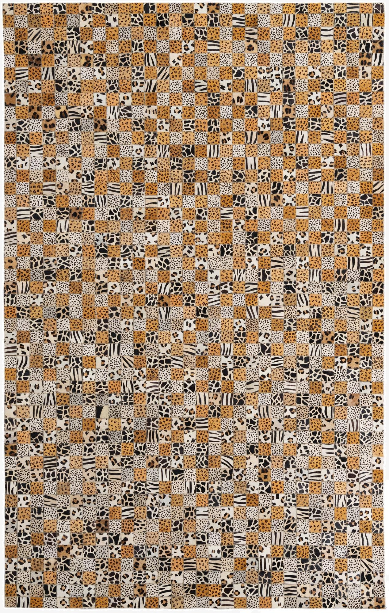 5' 1 x 8' 1 Cowhide Leather Rug