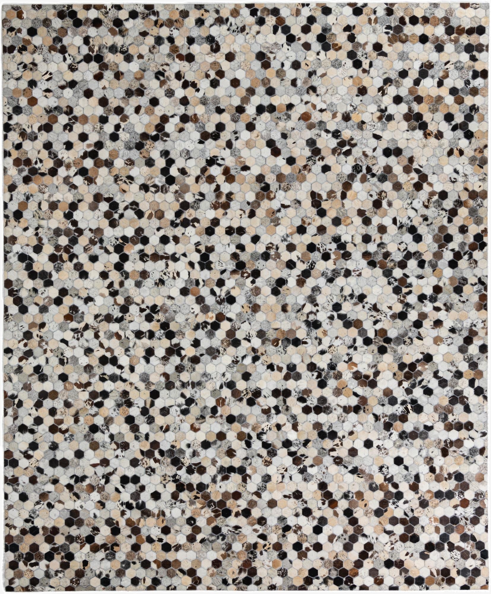 8' 1 x 9' 10 Cowhide Leather Rug