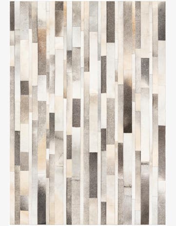 5' 6 x 7' 7 Cowhide Leather Rug