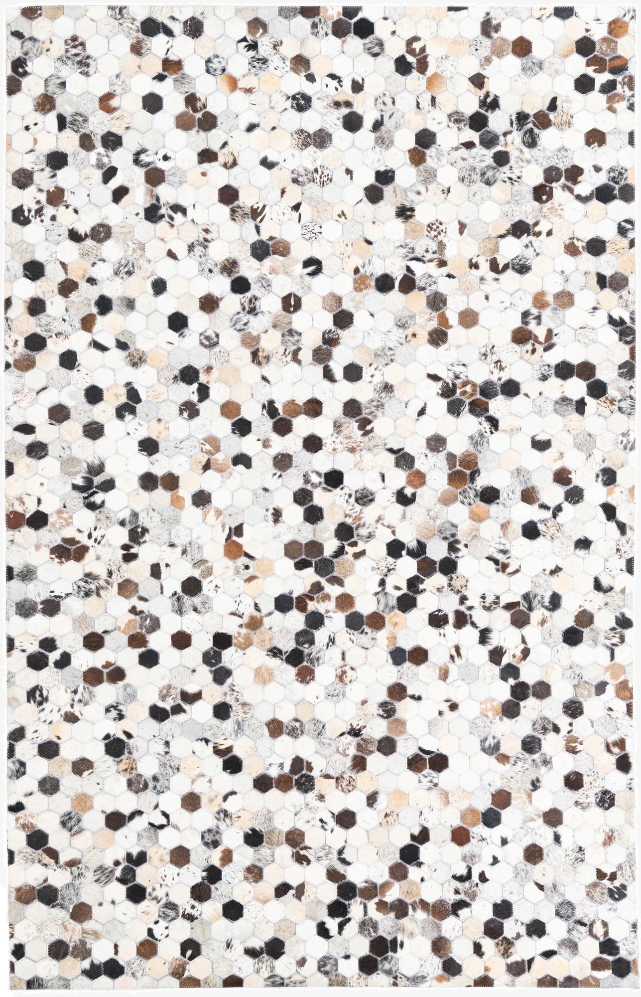 5' 1 x 8' Cowhide Leather Rug