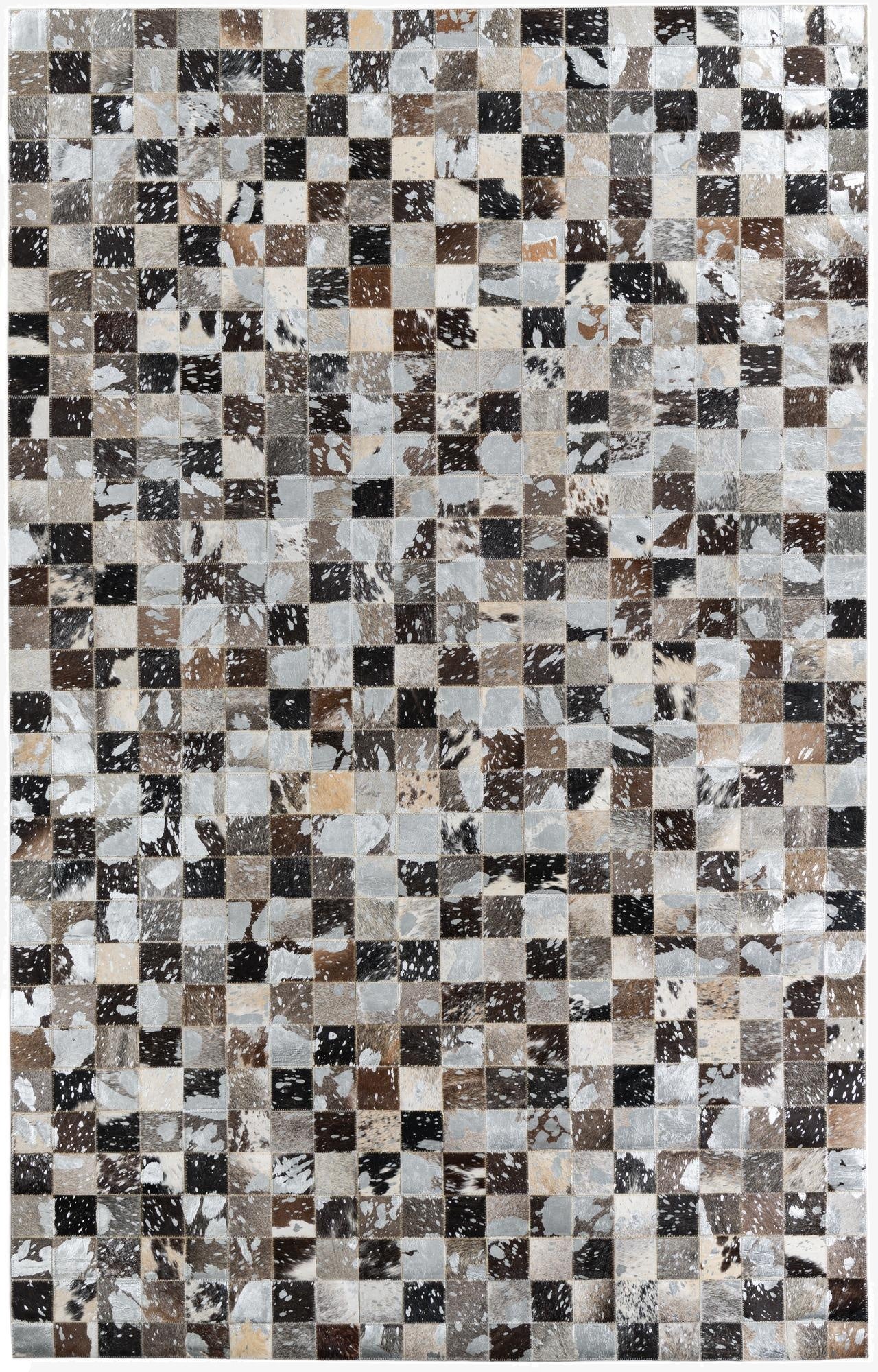 5' 1 x 8' 1 Cowhide Leather Rug