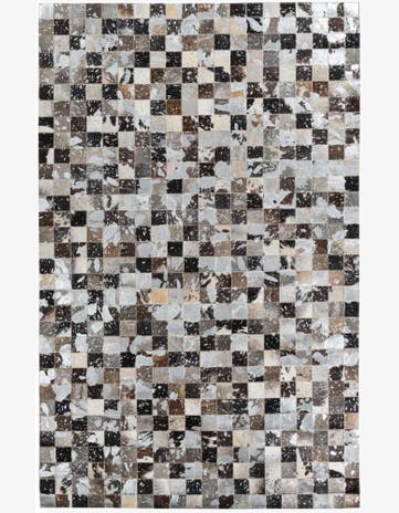 5' 1 x 8' 1 Cowhide Leather Rug