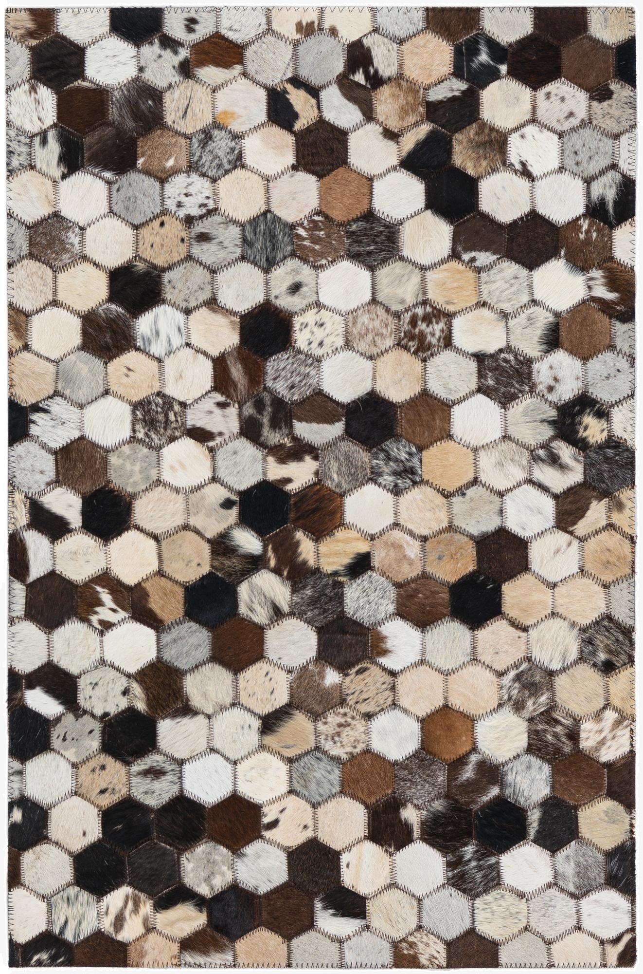 2' x 3' 1 Cowhide Leather Rug