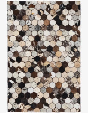 2' x 3' 1 Cowhide Leather Rug