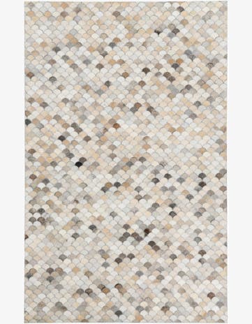 5' x 7' 10 Cowhide Leather Rug