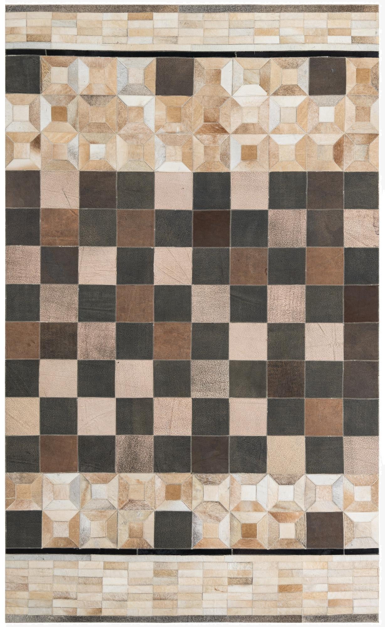 5' x 8' Cowhide Leather Rug