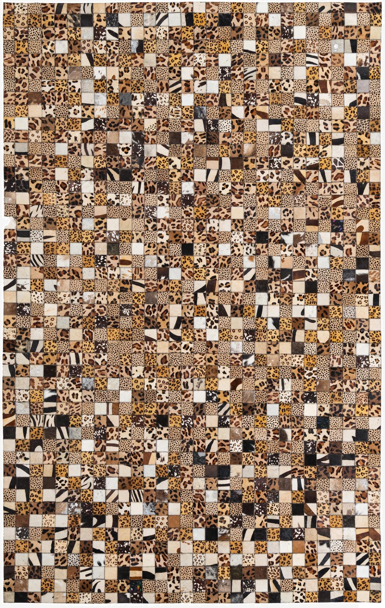 5' 1 x 8' 1 Cowhide Leather Rug