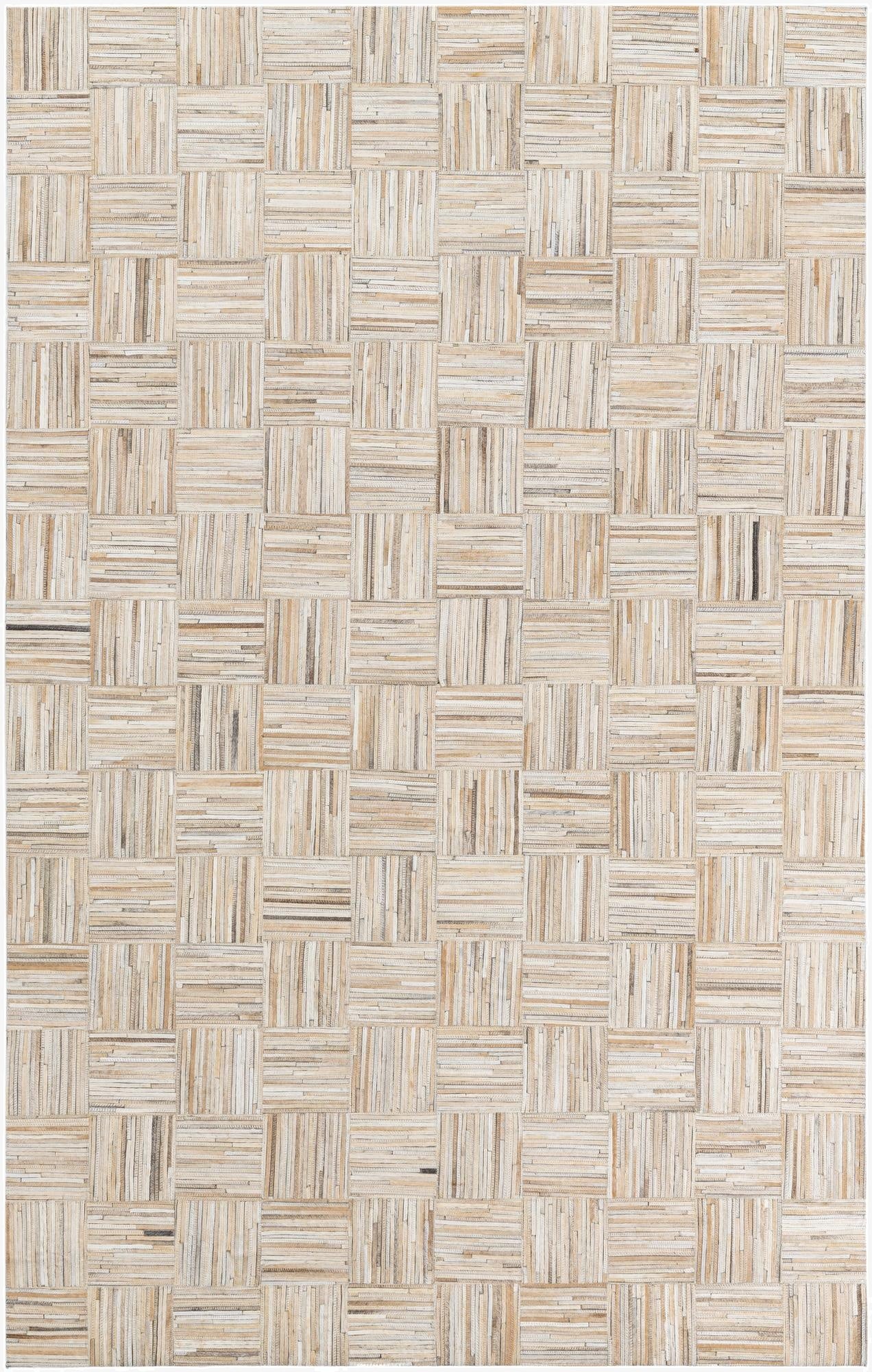 4' 10 x 7' 9 Cowhide Leather Rug