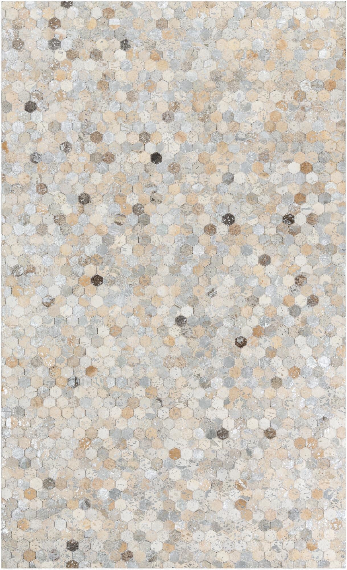 5' x 8' 1 Cowhide Leather Rug