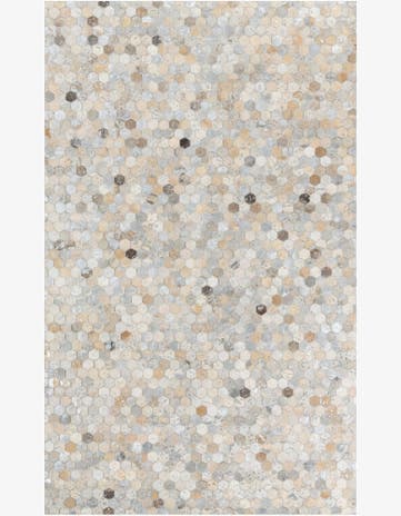 5' x 8' 1 Cowhide Leather Rug