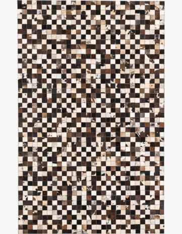 5' 1 x 8' Cowhide Leather Rug