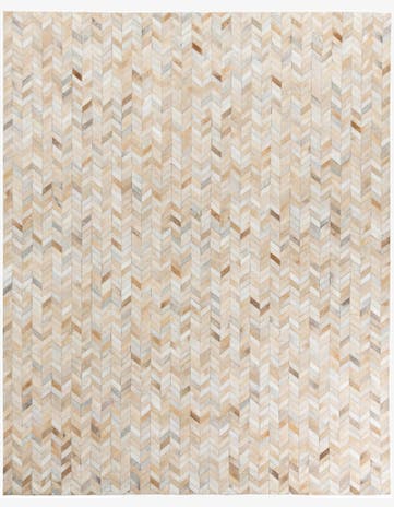 8' 1 x 10' Cowhide Leather Rug