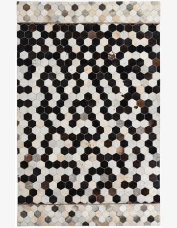 5' 2 x 8' Cowhide Leather Rug