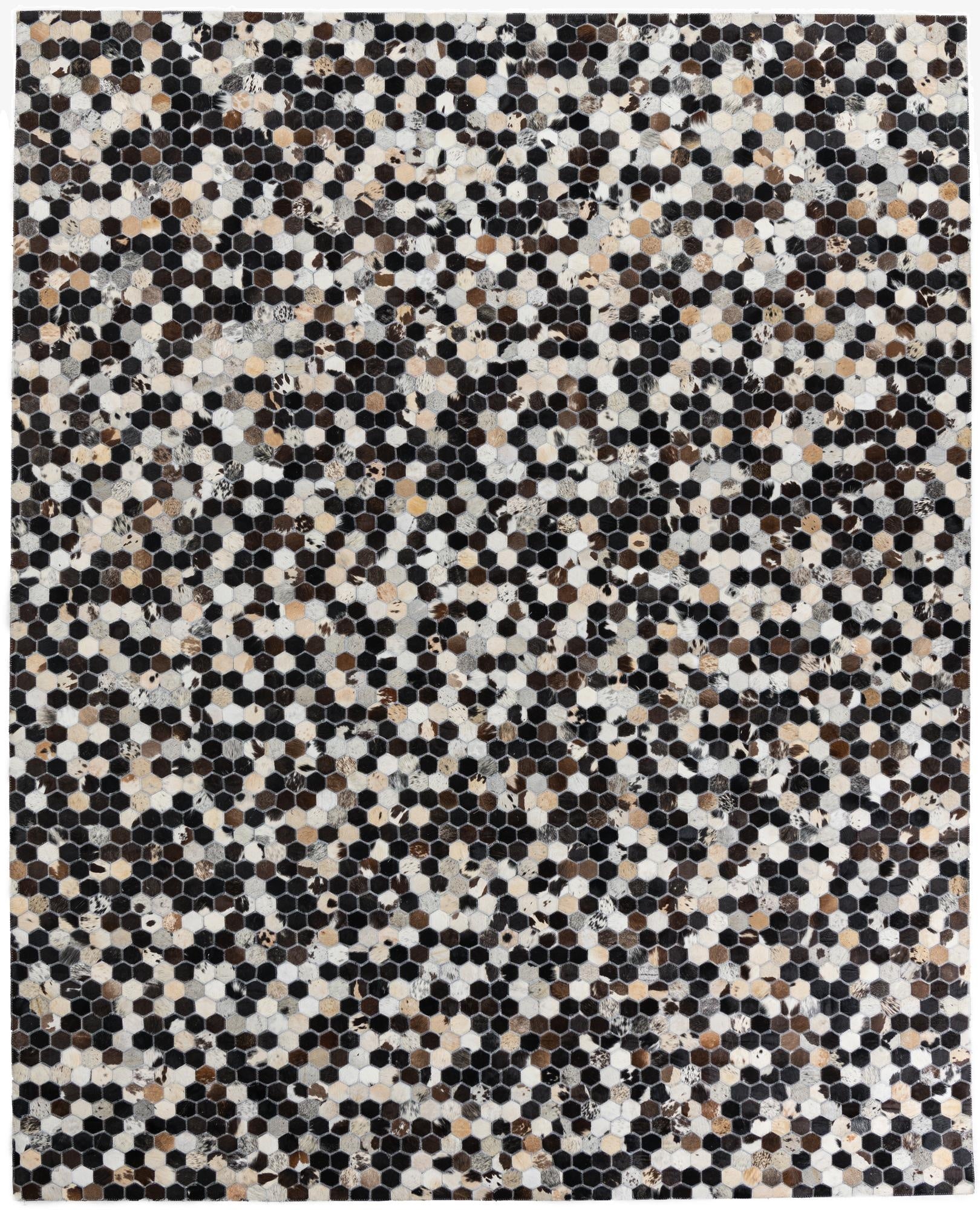 8' 1 x 10' Cowhide Leather Rug