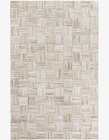 4' 10 x 7' 6 Cowhide Leather Rug