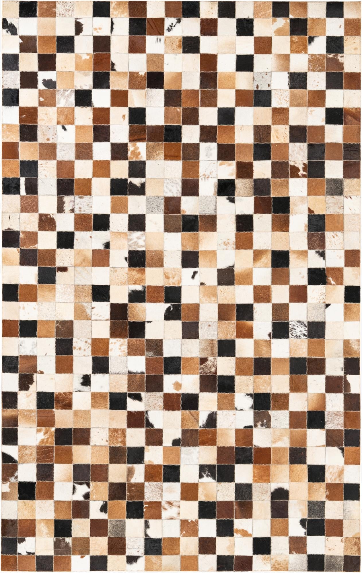 5' 1 x 8' Cowhide Leather Rug