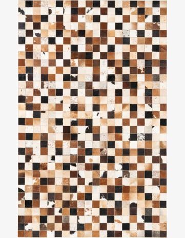 5' 1 x 8' Cowhide Leather Rug