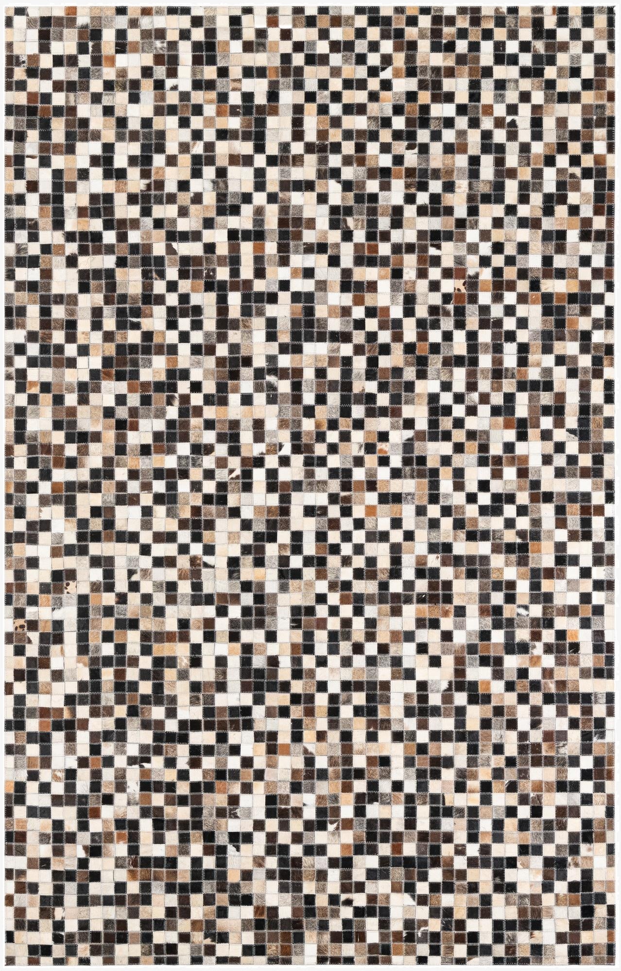 5' 1 x 8' Cowhide Leather Rug