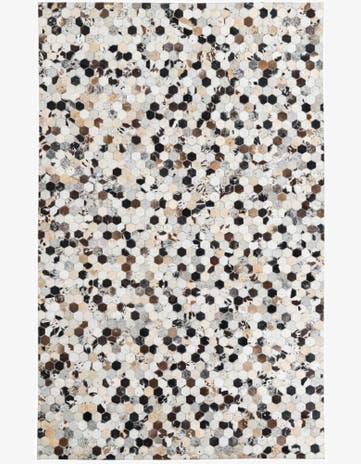 5' 3 x 8' 2 Cowhide Leather Rug