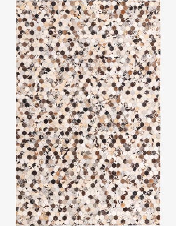 5' 2 x 8' Cowhide Leather Rug