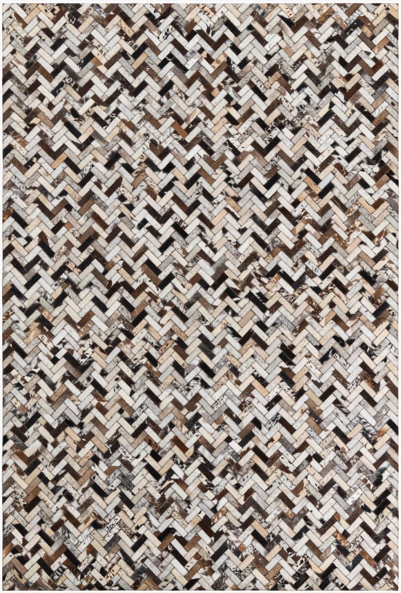 5' 3 x 7' 10 Cowhide Leather Rug