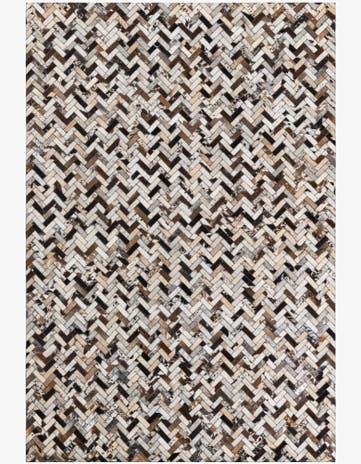 5' 3 x 7' 10 Cowhide Leather Rug