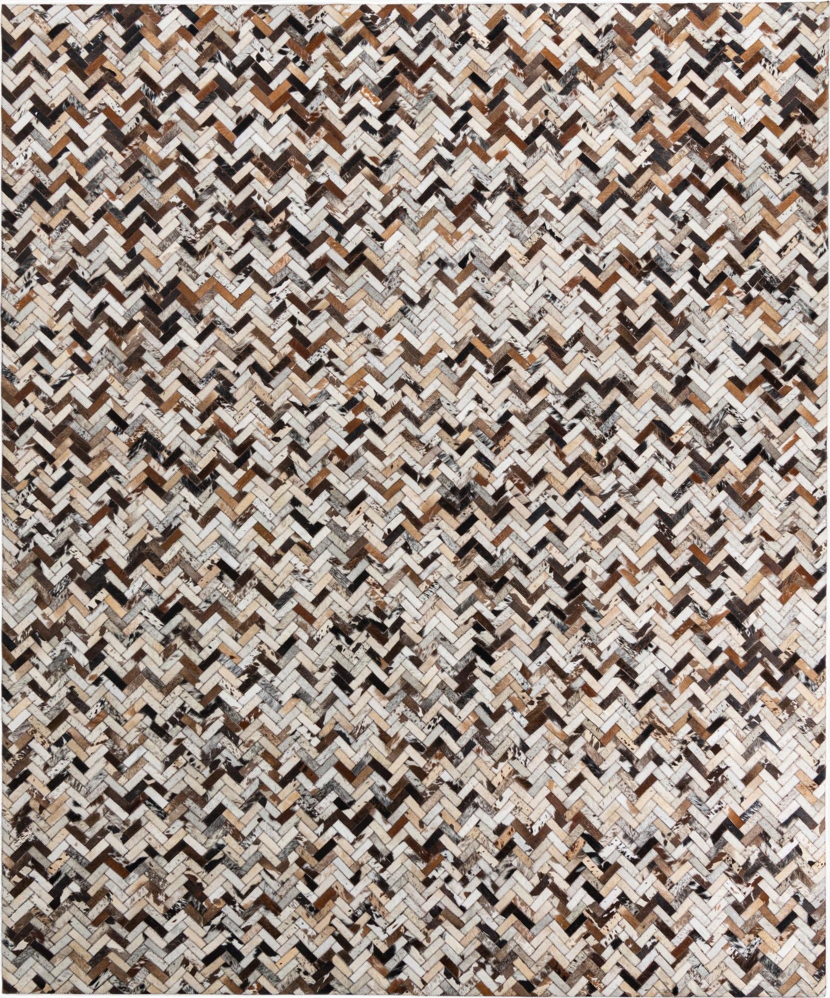 8' 2 x 9' 10 Cowhide Leather Rug