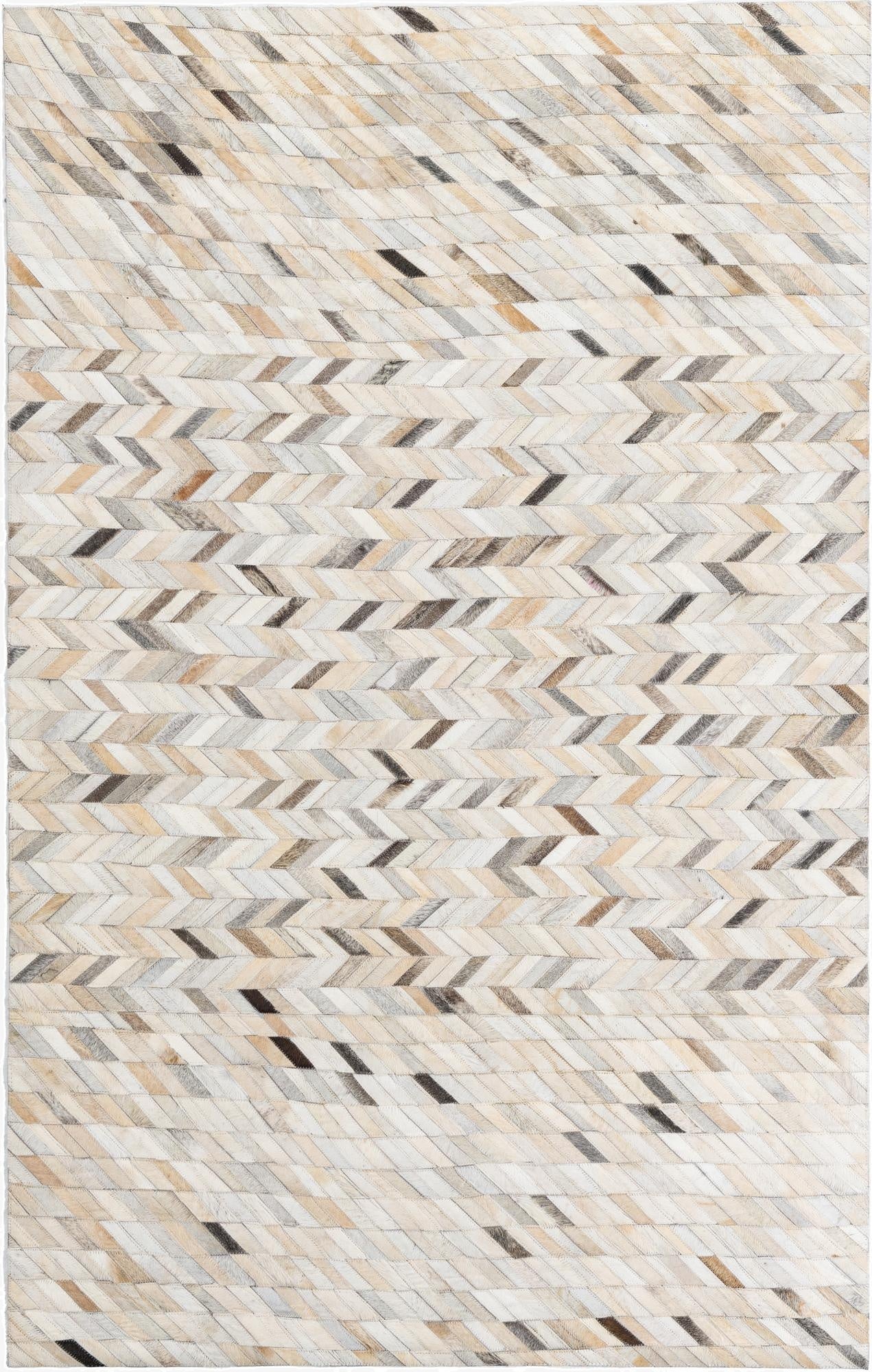 4' 9 x 7' 5 Cowhide Leather Rug