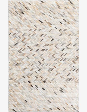 4' 9 x 7' 5 Cowhide Leather Rug