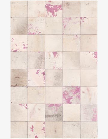 4' 10 x 7' 9 Cowhide Leather Rug