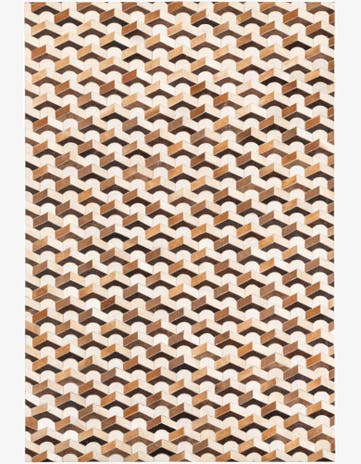 5' 2 x 7' 10 Cowhide Leather Rug