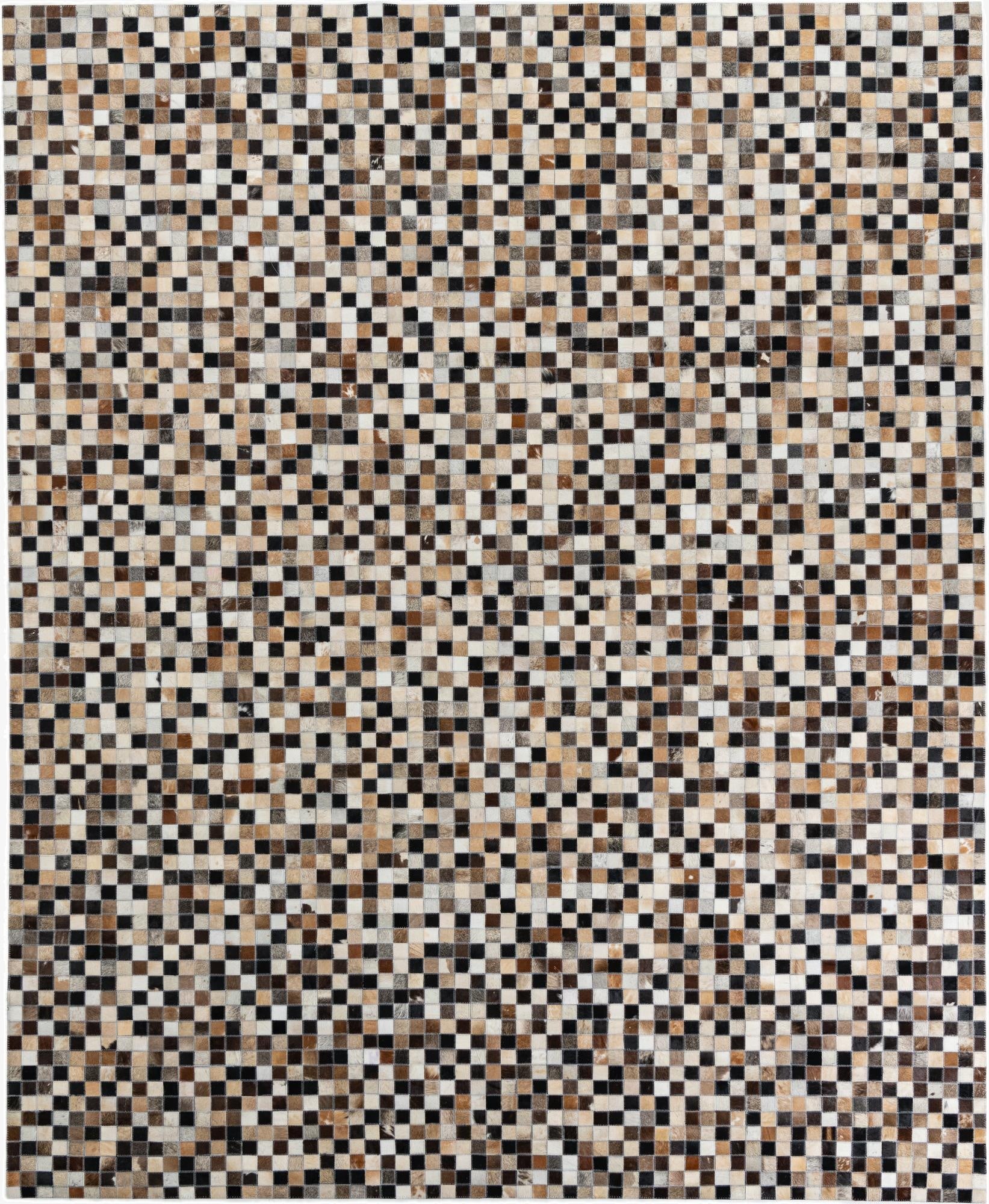 8' 1 x 10' Cowhide Leather Rug