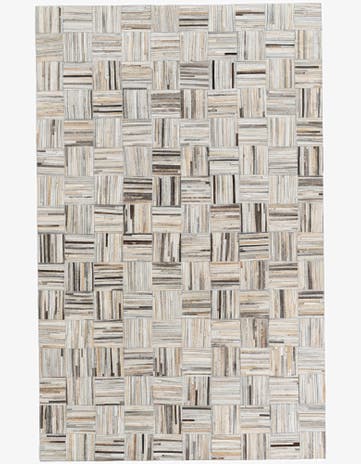 4' 10 x 7' 9 Cowhide Leather Rug