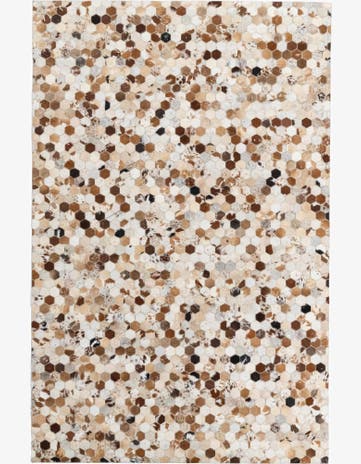 5' 1 x 7' 10 Cowhide Leather Rug