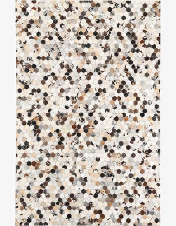 5' 2 x 8' Cowhide Leather Rug