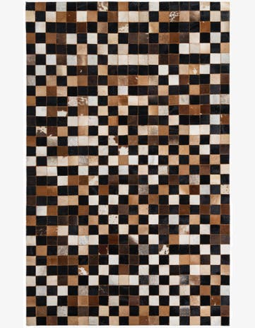 5' x 7' 10 Cowhide Leather Rug