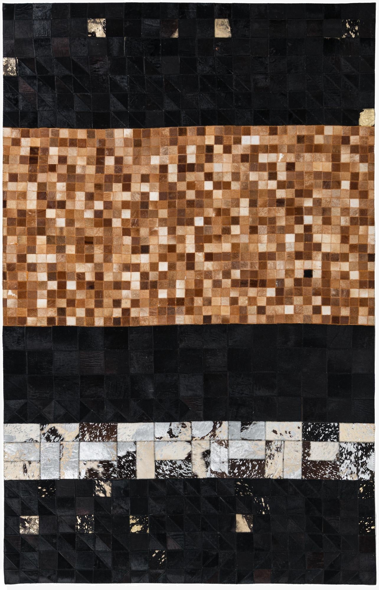 5' 1 x 8' Cowhide Leather Rug