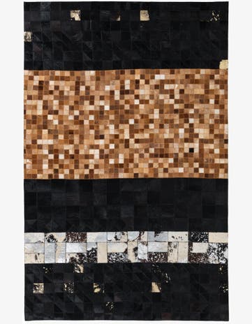 5' 1 x 8' Cowhide Leather Rug