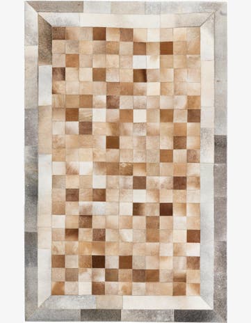 4' 10 x 7' 8 Cowhide Leather Rug