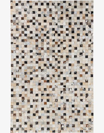 5' 1 x 8' 1 Cowhide Leather Rug