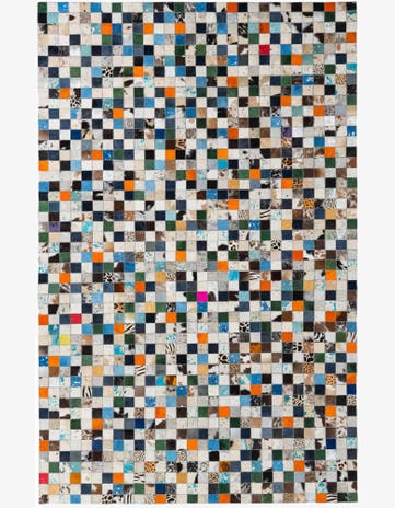 5' 1 x 8' Cowhide Leather Rug