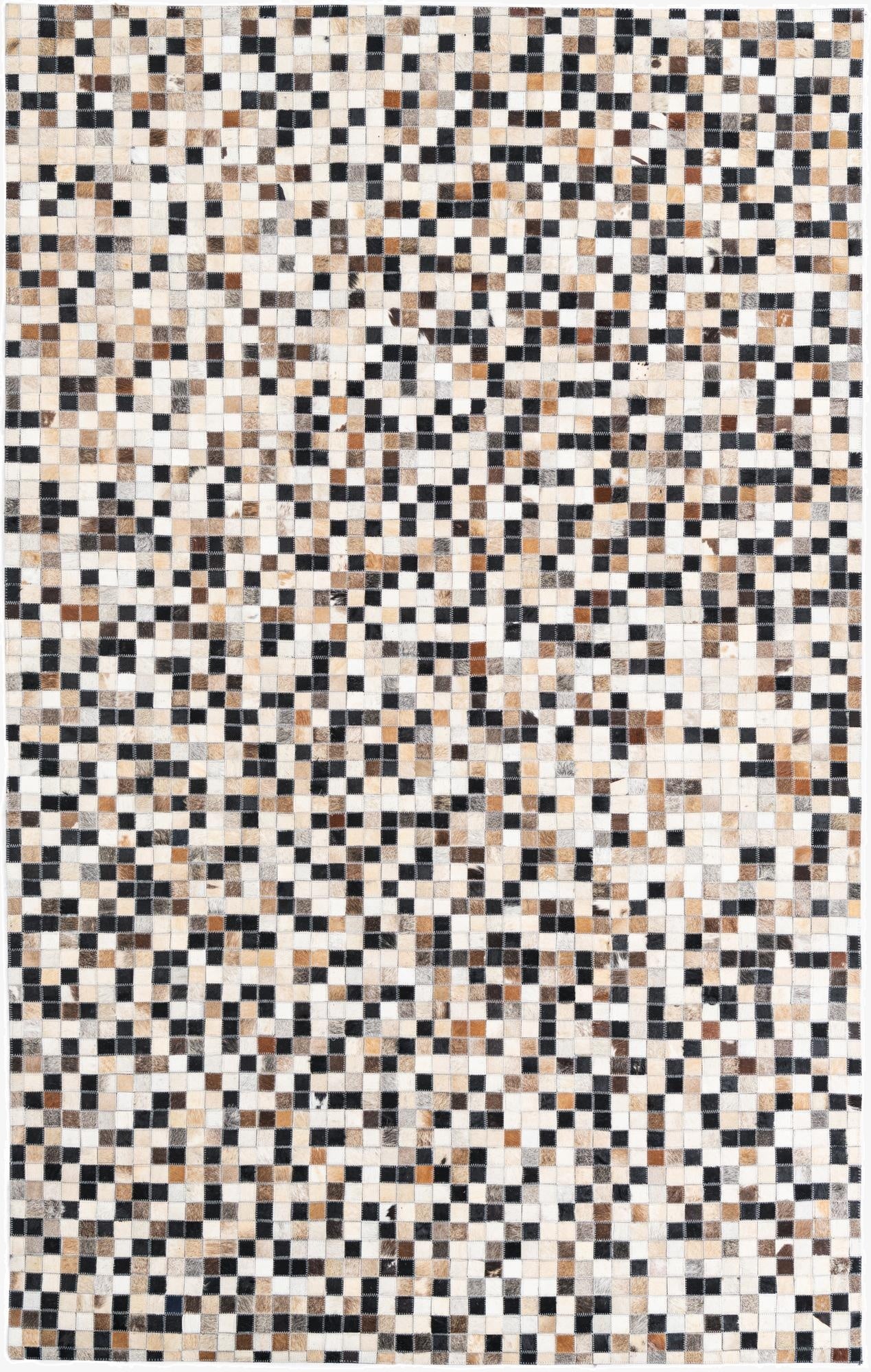 5' 1 x 8' Cowhide Leather Rug