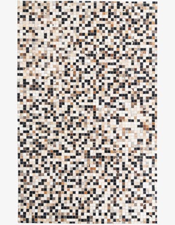 5' 1 x 8' Cowhide Leather Rug