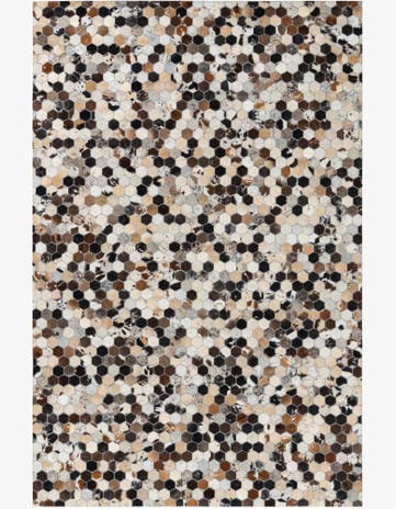 5' x 7' 9 Cowhide Leather Rug