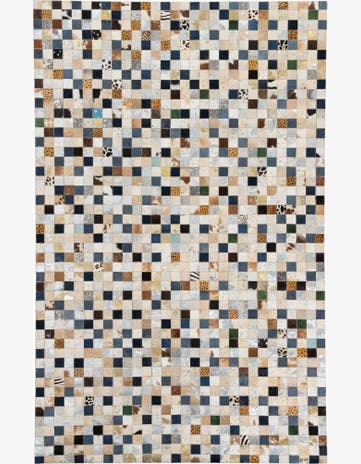 5' 1 x 8' Cowhide Leather Rug