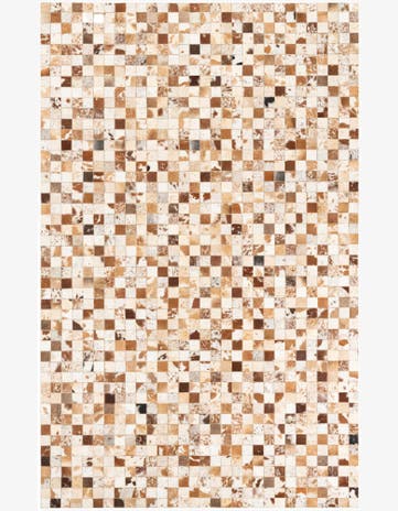 5' 1 x 8' Cowhide Leather Rug