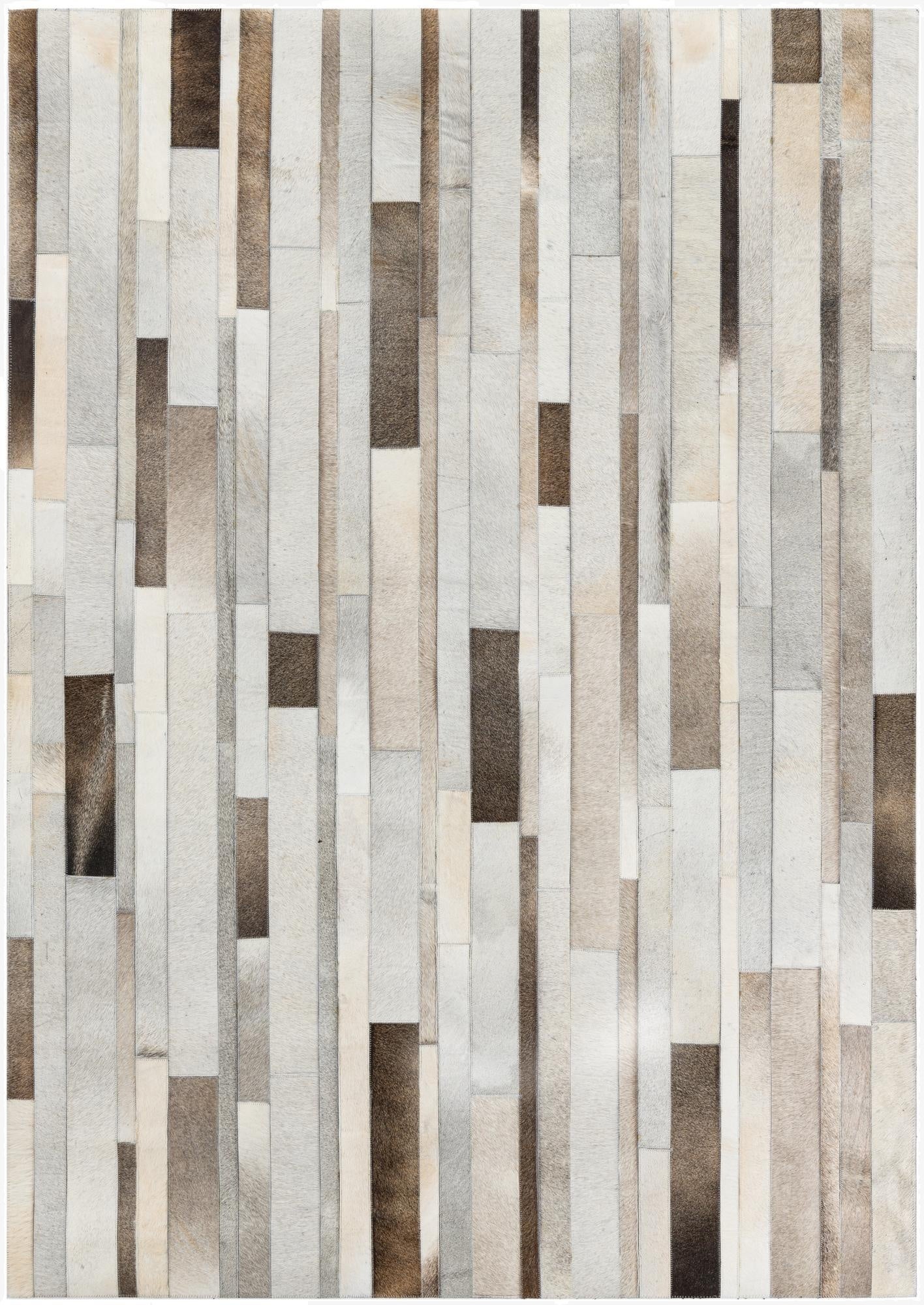 5' 3 x 7' 4 Cowhide Leather Rug