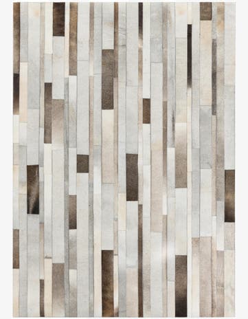 5' 3 x 7' 4 Cowhide Leather Rug