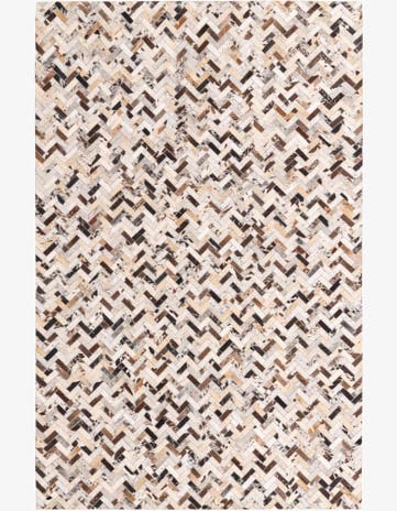 5' 2 x 8' Cowhide Leather Rug